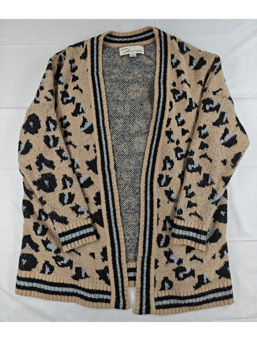 Vintage Havana tan leopard knit cardigan